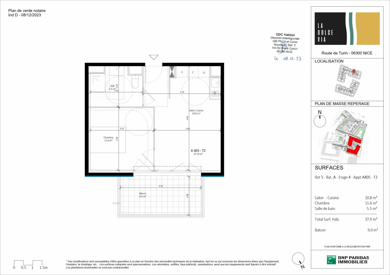 
																			2 pièces - 
																		4ème étage - 38m² - 863,15 € - Photo #6