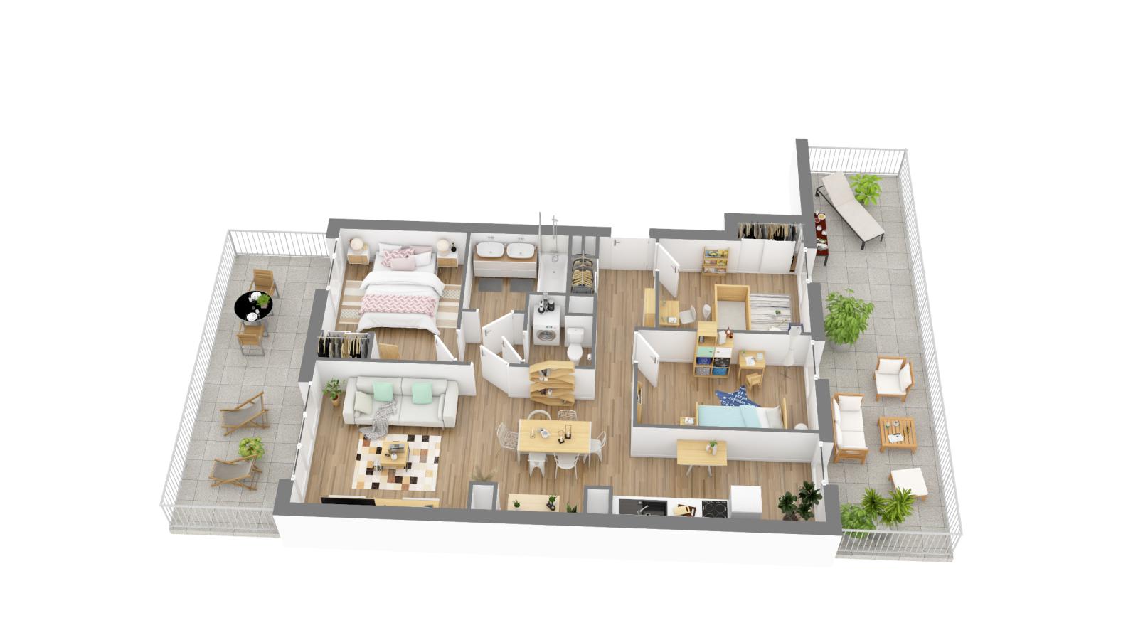 4 pièces - 4ème étage - 79m² - 1 026,17 € - Photo #5