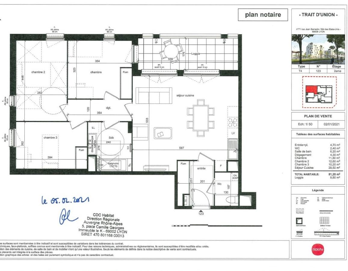 4 pièces - 2ème étage - 81m² - 1 119,96 € - Photo #0