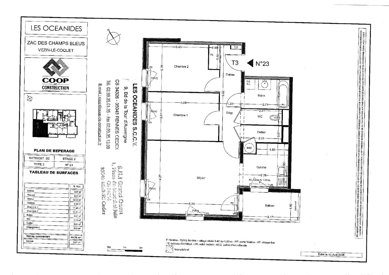 
																			3 pièces - 
																		2ème étage - 67m² - 189 000 € - Photo #2