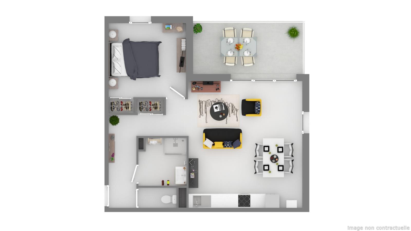 2 pièces - 1er étage - 55m² - 821,58 € - Photo #1