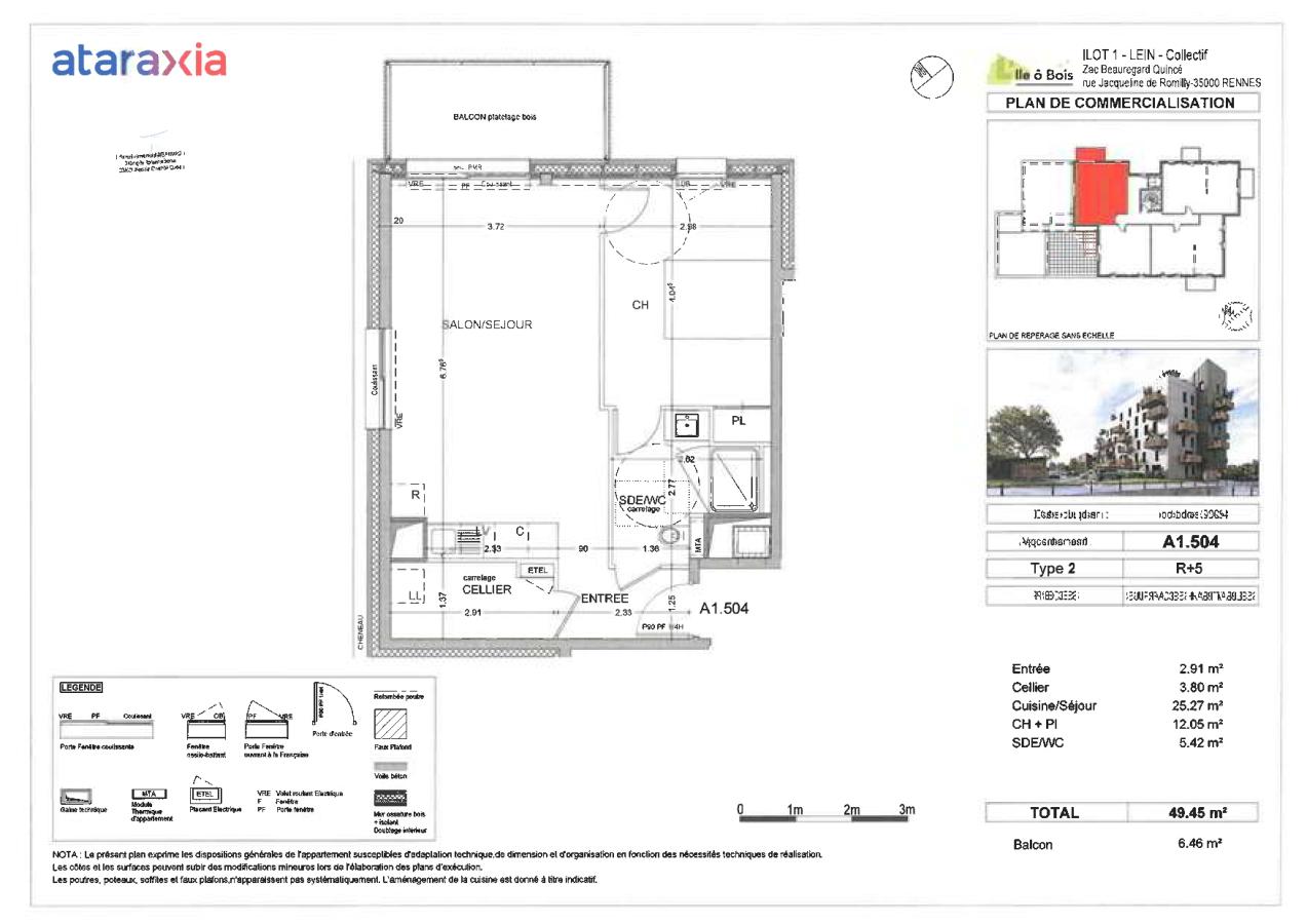 2 pièces - 5ème étage - 49m² - 718,77 € - Photo #1