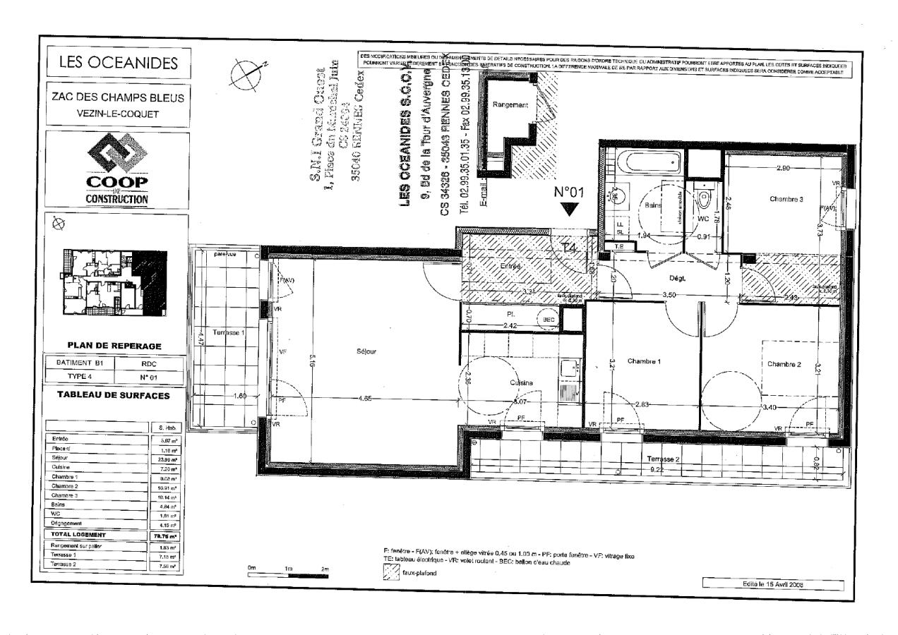 
																			4 pièces - 
																		RDC - 84m² - 235 000 € - Photo #3