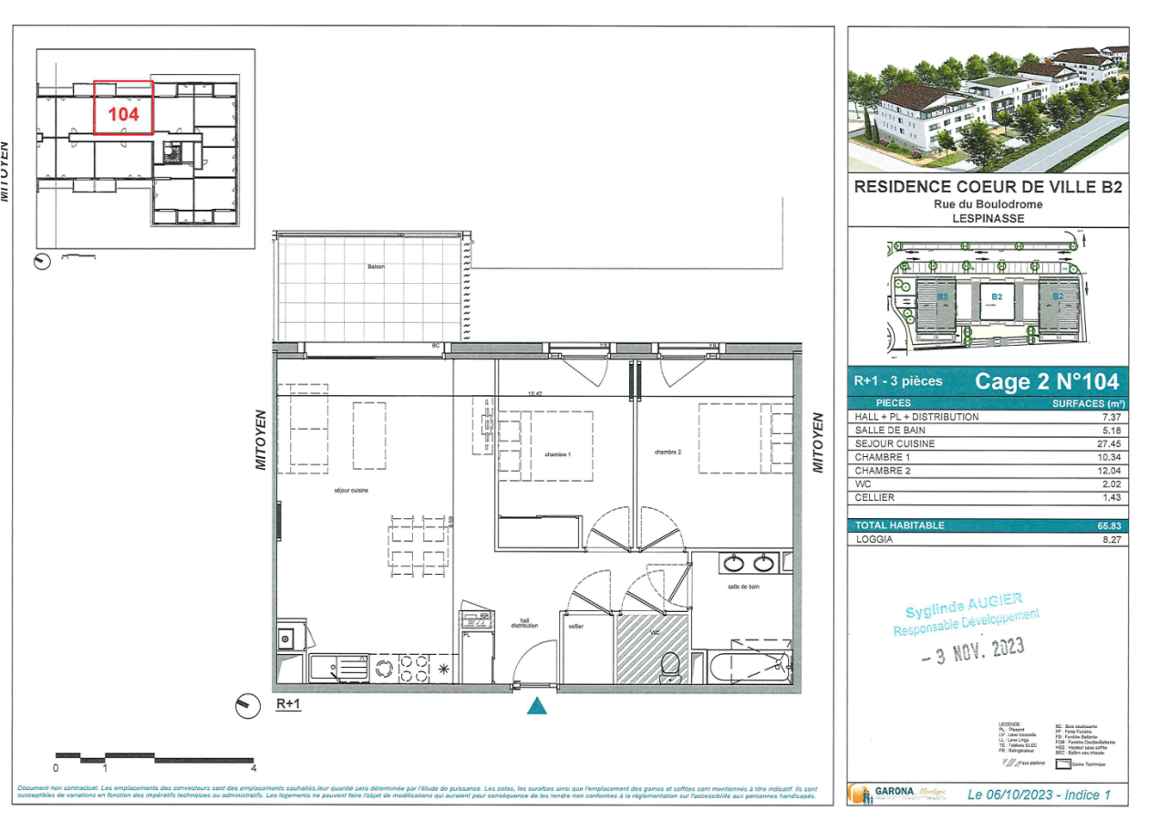 3 pièces - 1er étage - 66m² - 706,11 € - Photo #7