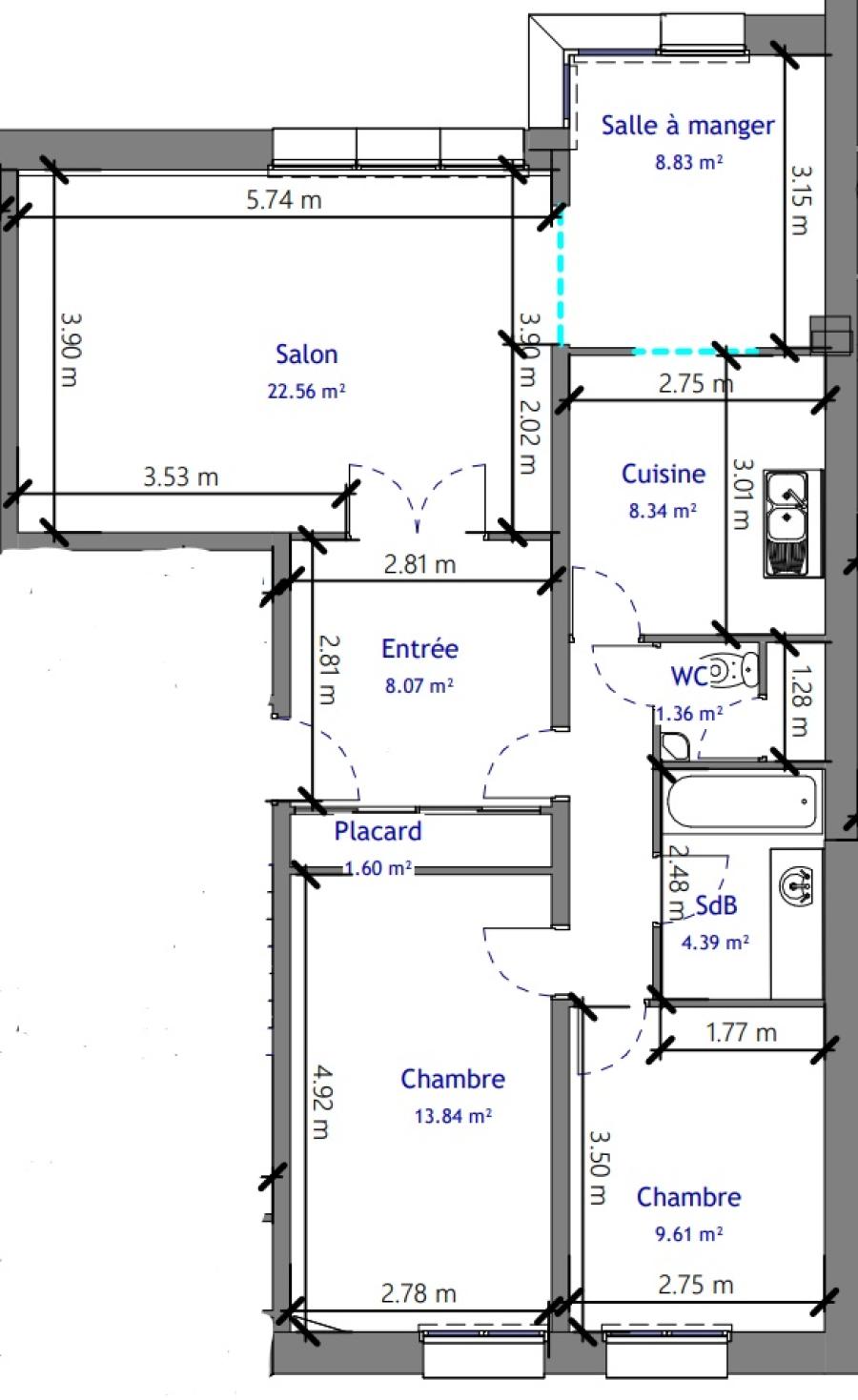 
																			4 pièces - 
																		3ème étage - 104m² - 1 325,12 € - Photo #4