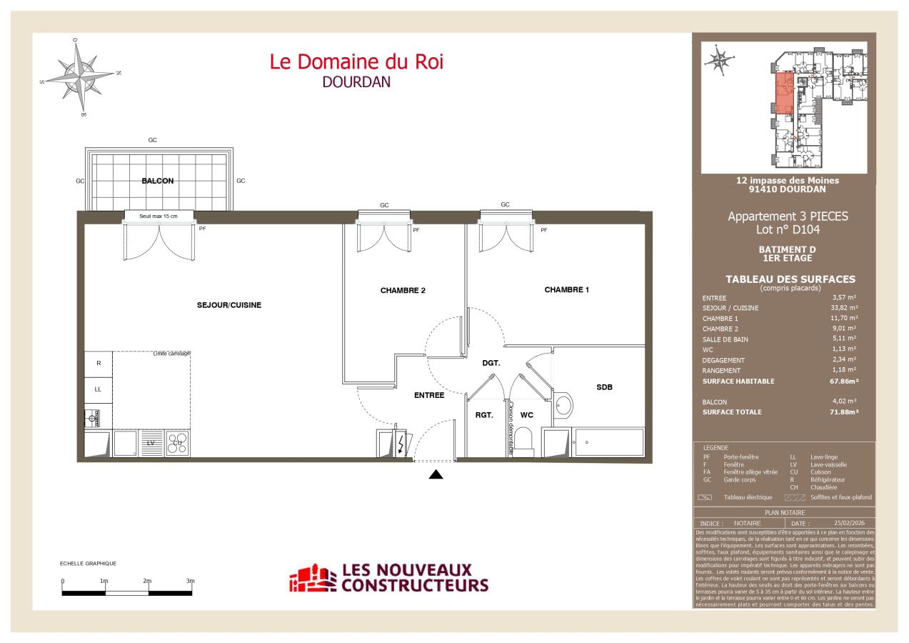 
																																							3 pièces - 
																																						1er étage - 68m² - 1 030,72 € - Photo #1
