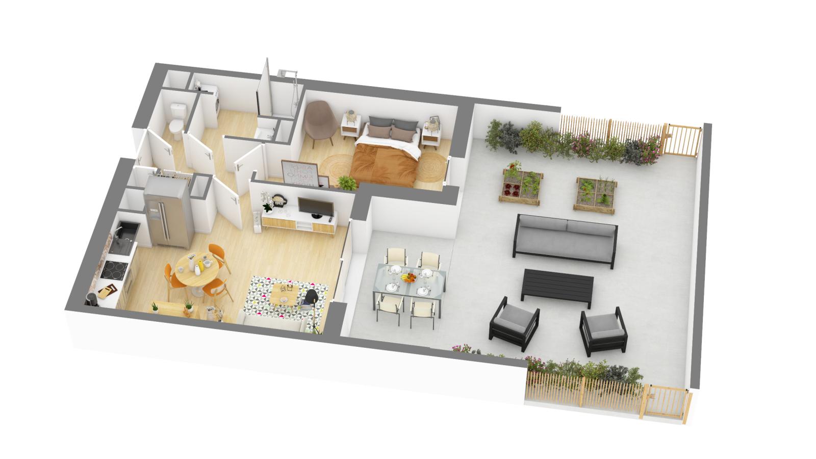 
																			2 pièces - 
																		RDC - 43m² - 627,21 € - Photo #3