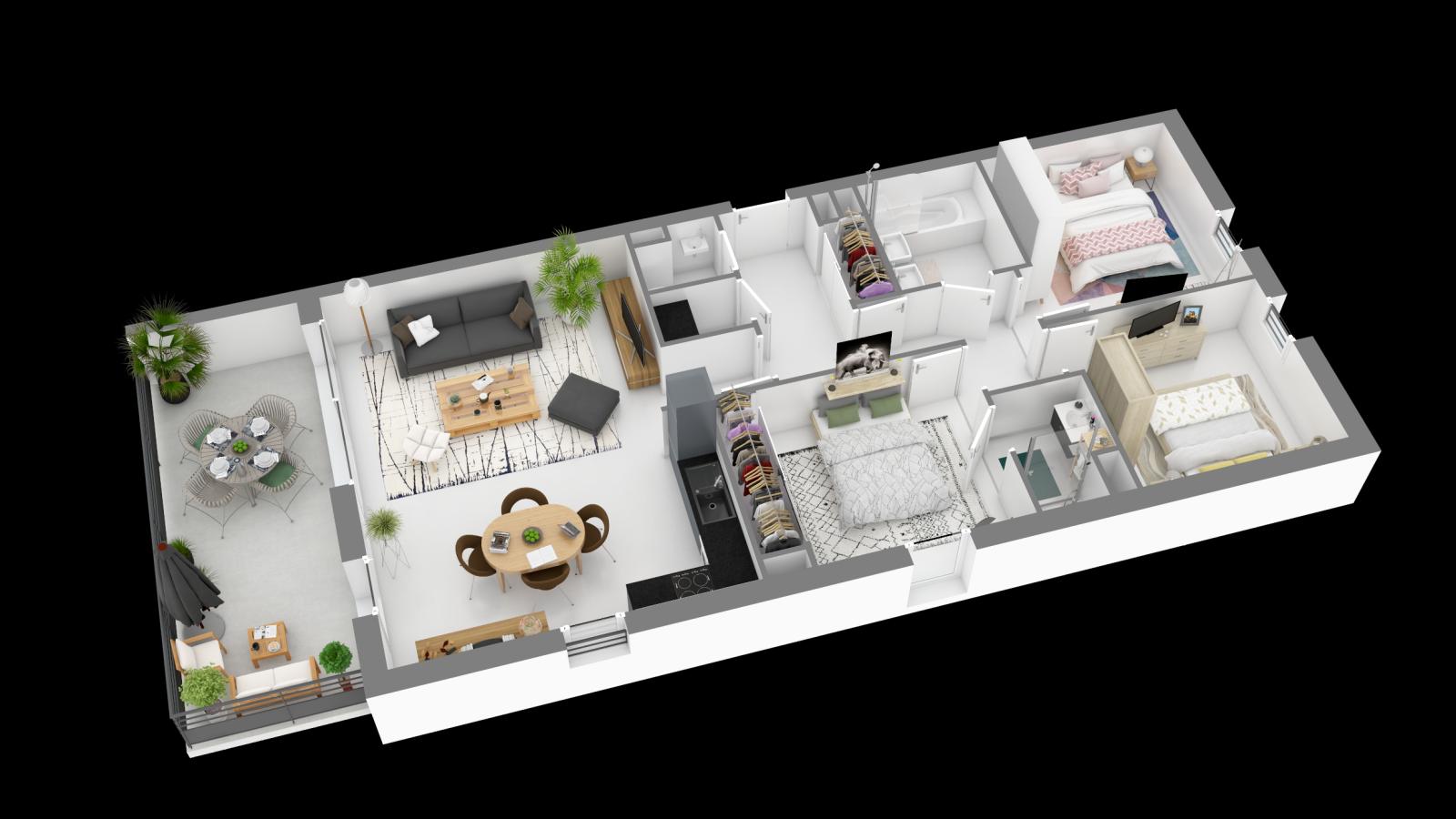 4 pièces - 2ème étage - 75m² - 1 089,80 € - Photo #3