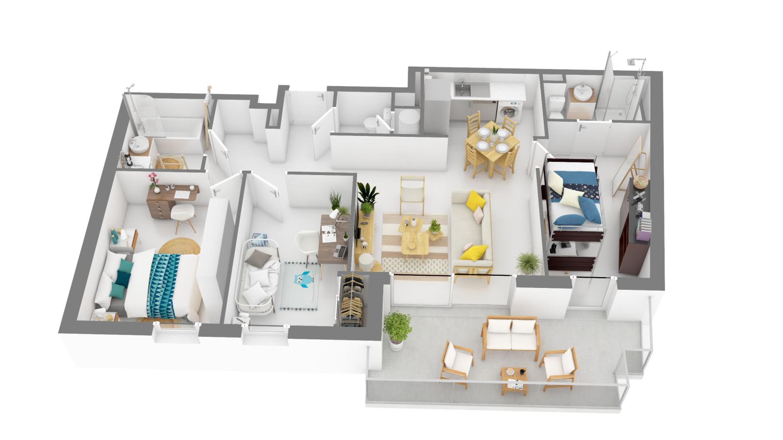 
																																							4 pièces - 
																																						5ème étage - 76m² - 1 999,68 € - Photo #2