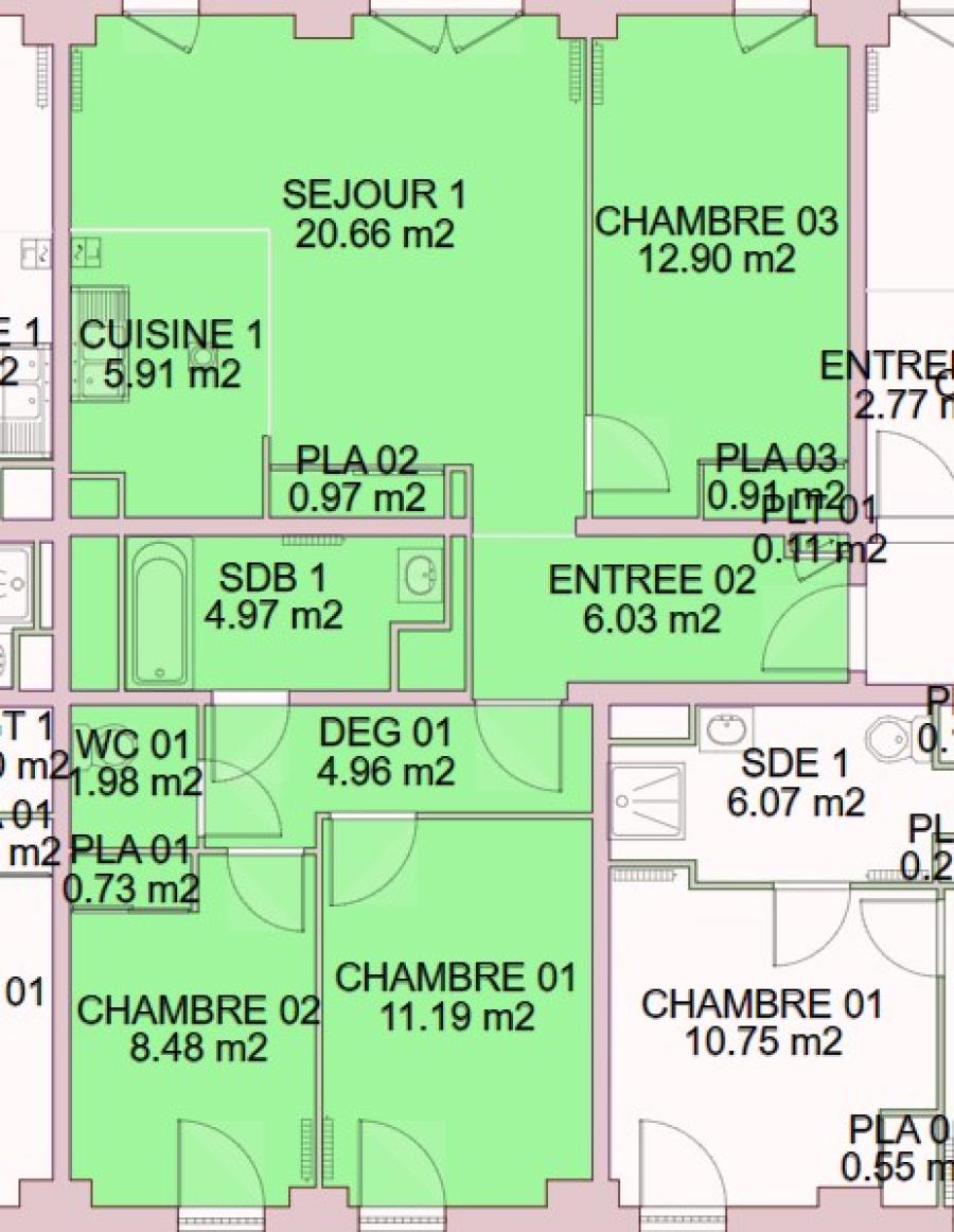 
																																							3 pièces - 
																																						3ème étage - 61m² - 1 531,65 € - Photo #5