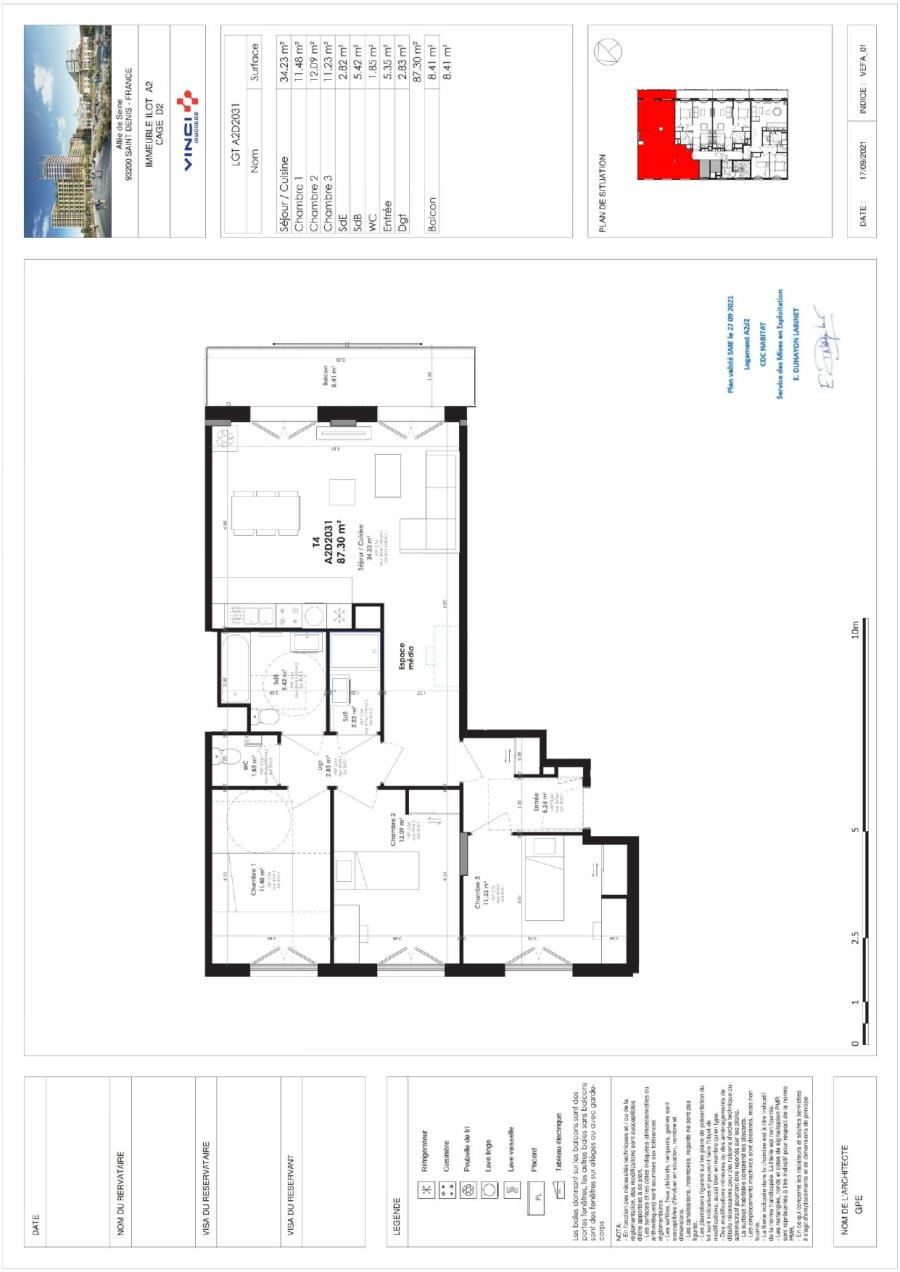 
																			4 pièces - 
																		3ème étage - 87m² - 1 702,76 € - Photo #0