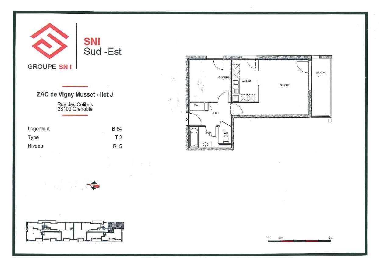 
																																							2 pièces - 
																																						5ème étage - 49m² - 642,36 € - Photo #7