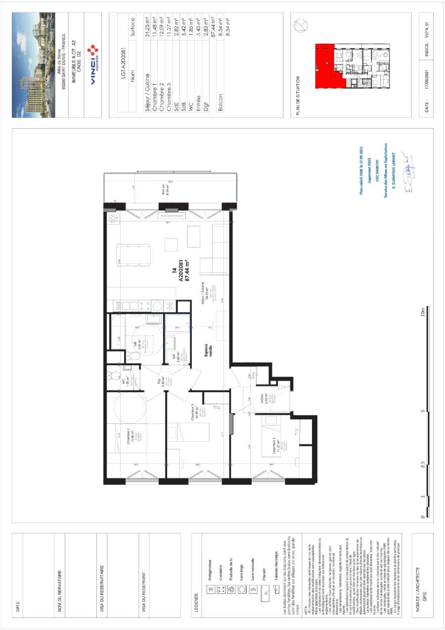 
																			4 pièces - 
																		8ème étage - 87m² - 1 635,62 € - Photo #0