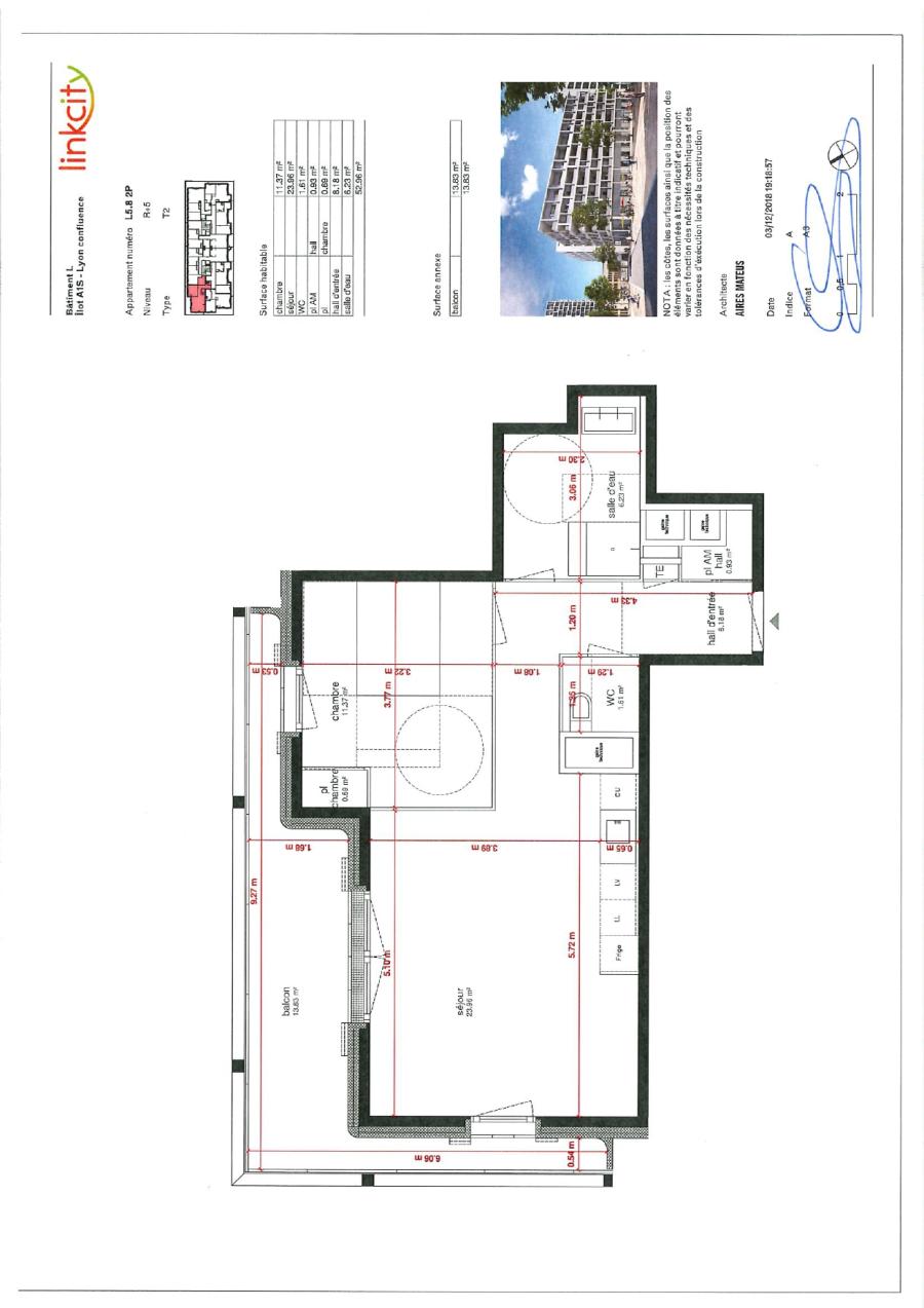
																																							2 pièces - 
																																						5ème étage - 52m² - 1 038,21 € - Photo #3