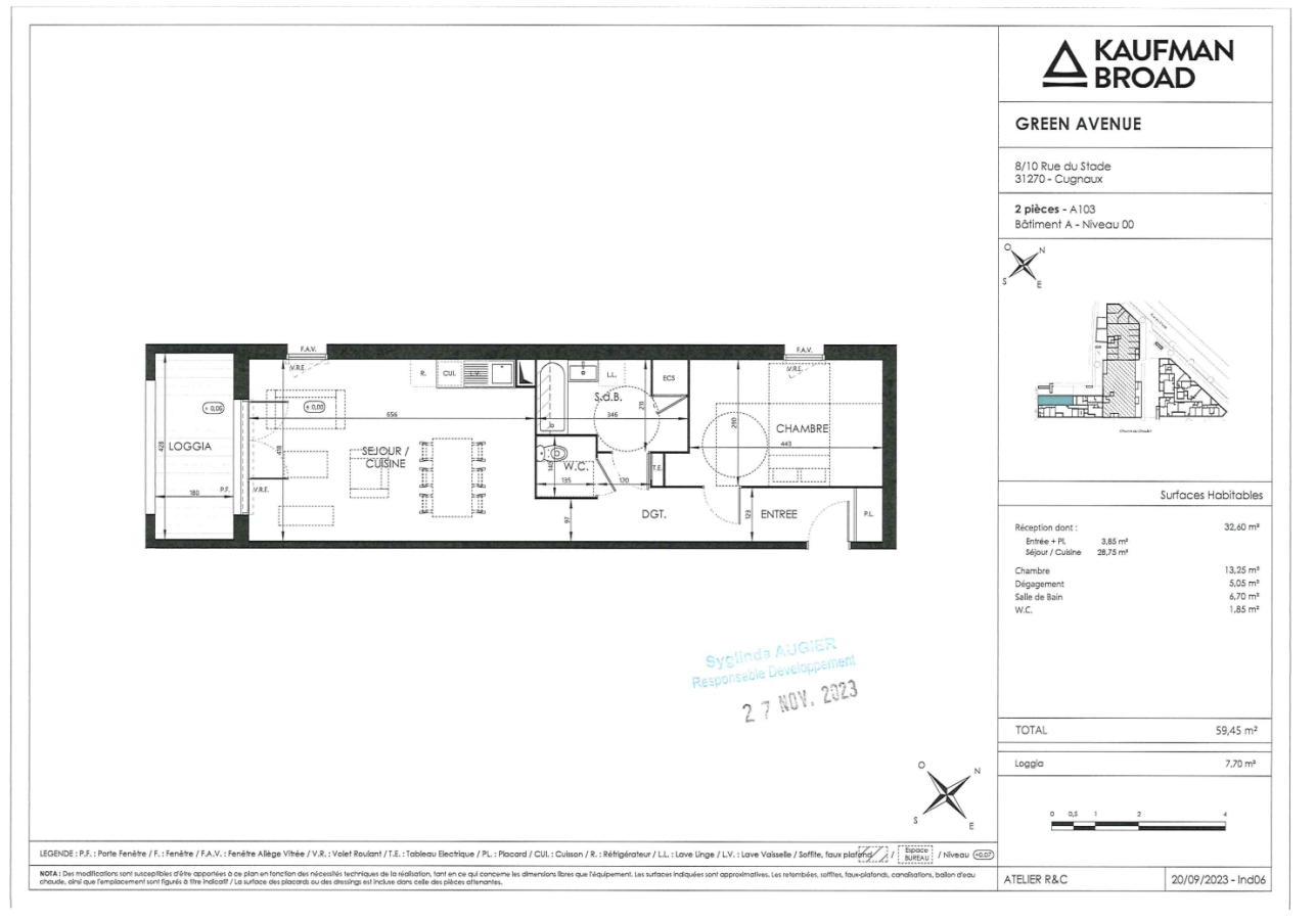 
																			2 pièces - 
																		RDC - 59m² - 695,75 € - Photo #0