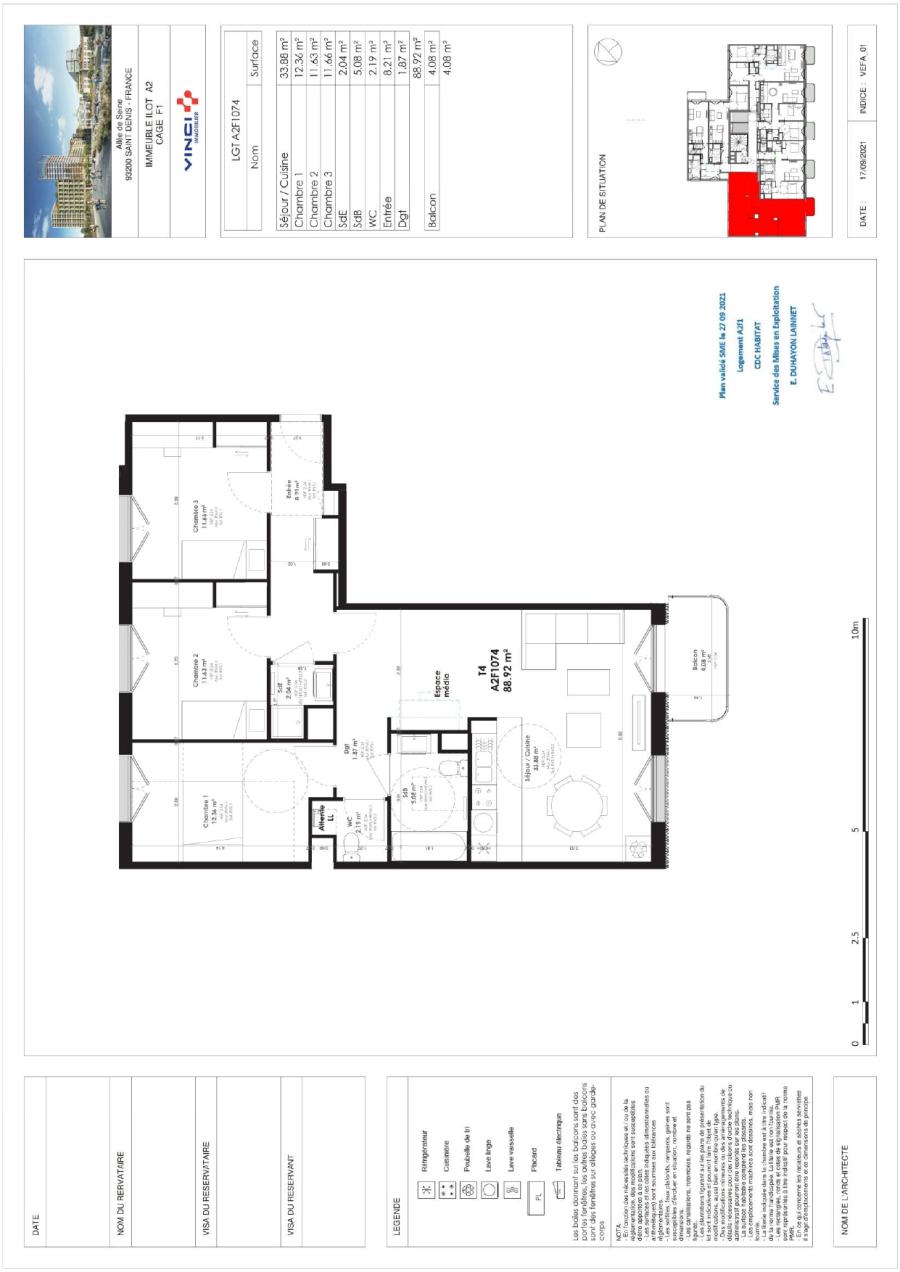 
																			4 pièces - 
																		7ème étage - 89m² - 1 695,49 € - Photo #0