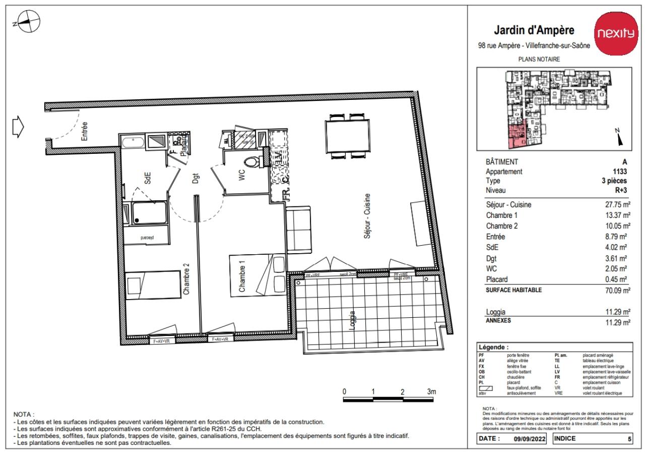 
																			3 pièces - 
																		3ème étage - 70m² - 893,86 € - Photo #1