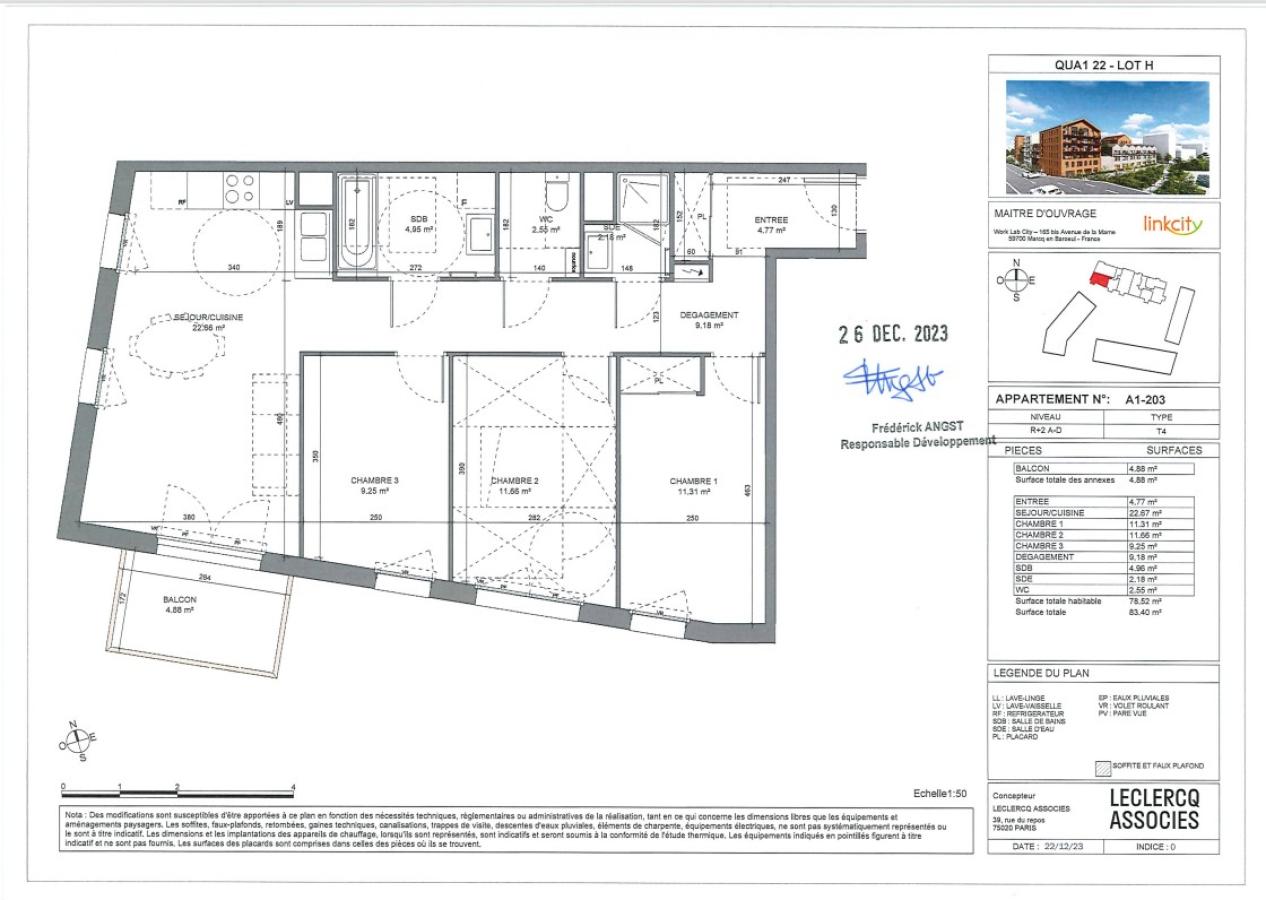 
																			4 pièces - 
																		2ème étage - 78m² - 1 164,47 € - Photo #2