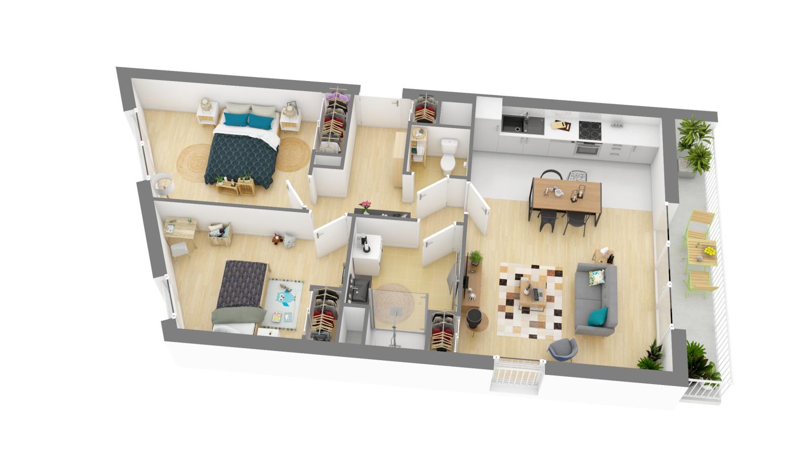
																			3 pièces - 
																		2ème étage - 69m² - 1 122,74 € - Photo #2