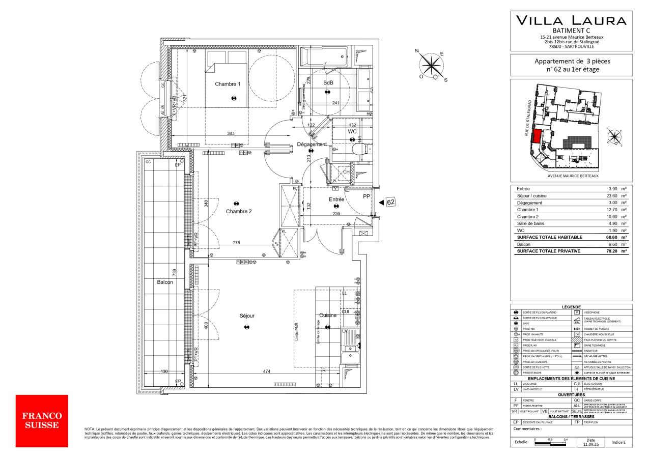 3 pièces - 1er étage - 61m² photo 4