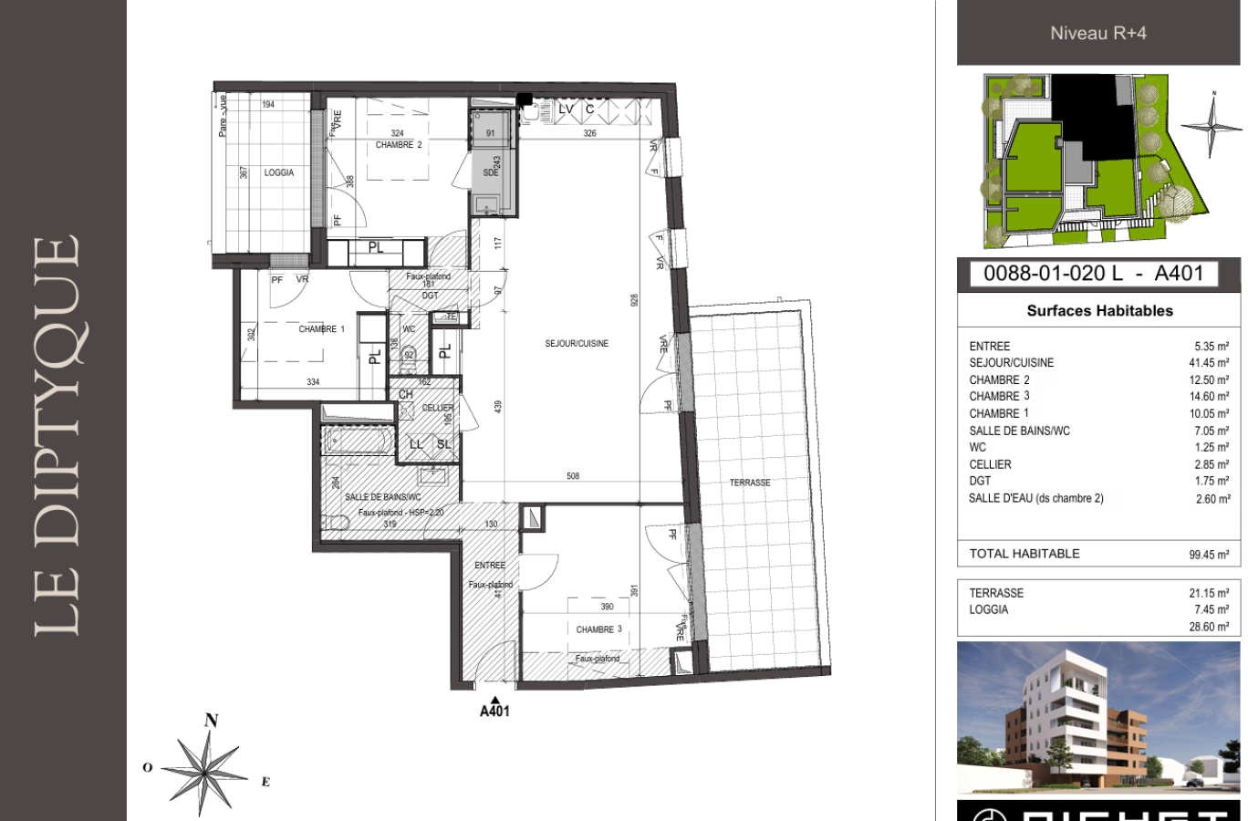 
																																							4 pièces - 
																																						4ème étage - 99m² - 1 086,84 € - Photo #5