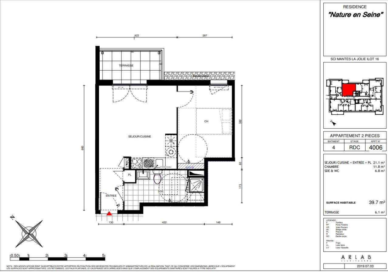 
																			2 pièces - 
																		RDC - 40m² - 690,92 € - Photo #3