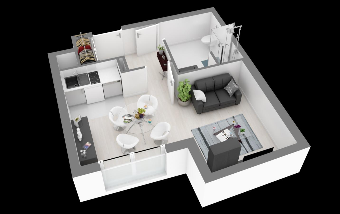 
																			1 pièce - 
																		RDC - 29m² - 997,10 € - Photo #2