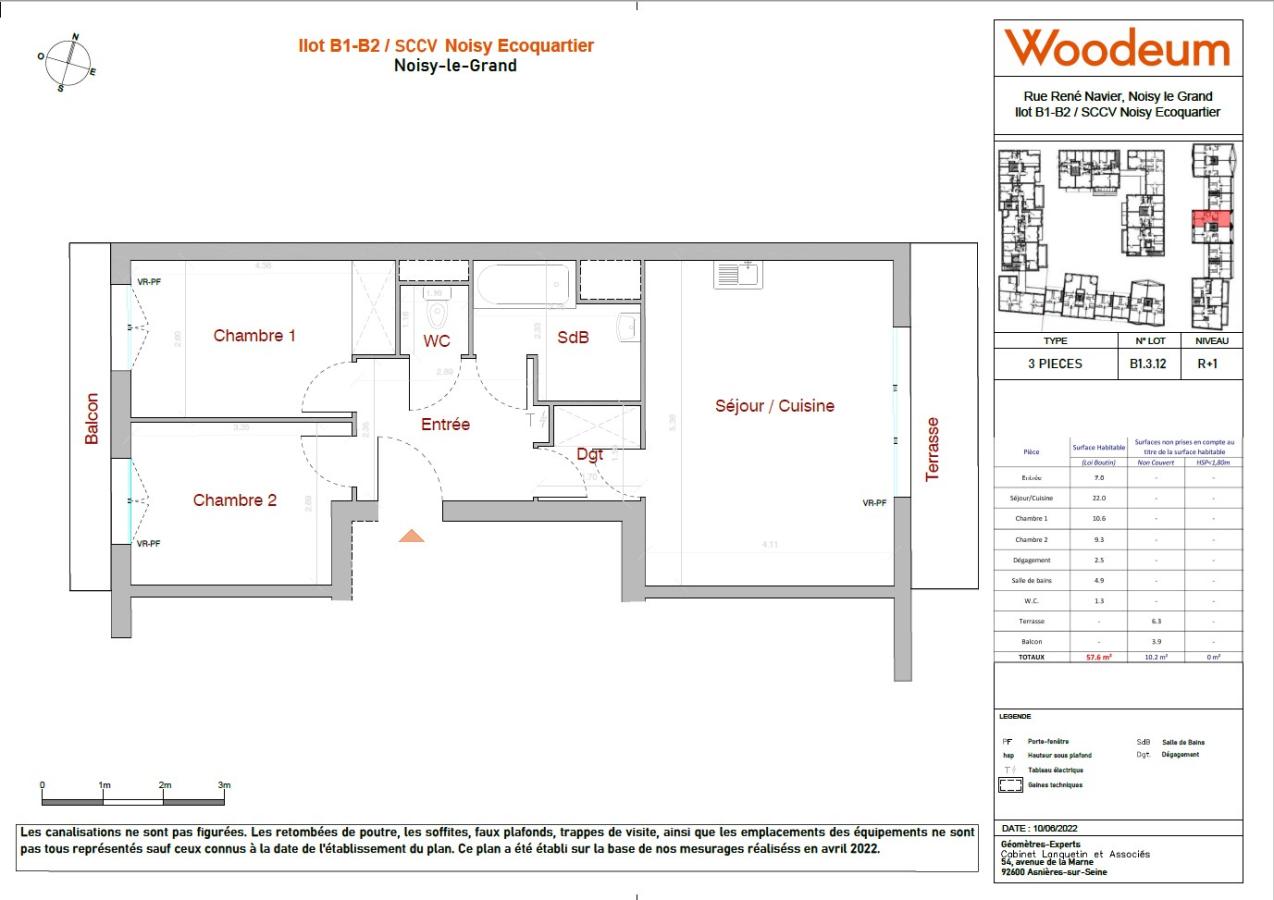 
																																							3 pièces - 
																																						1er étage - 59m² - 1 172,52 € - Photo #1