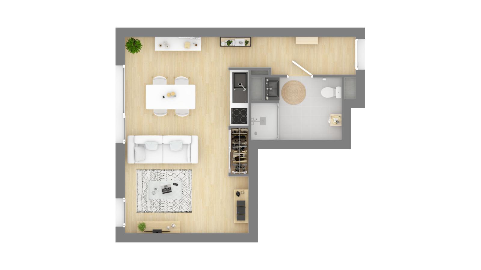 
																			1 pièce - 
																		3ème étage - 35m² - 550,85 € - Photo #3