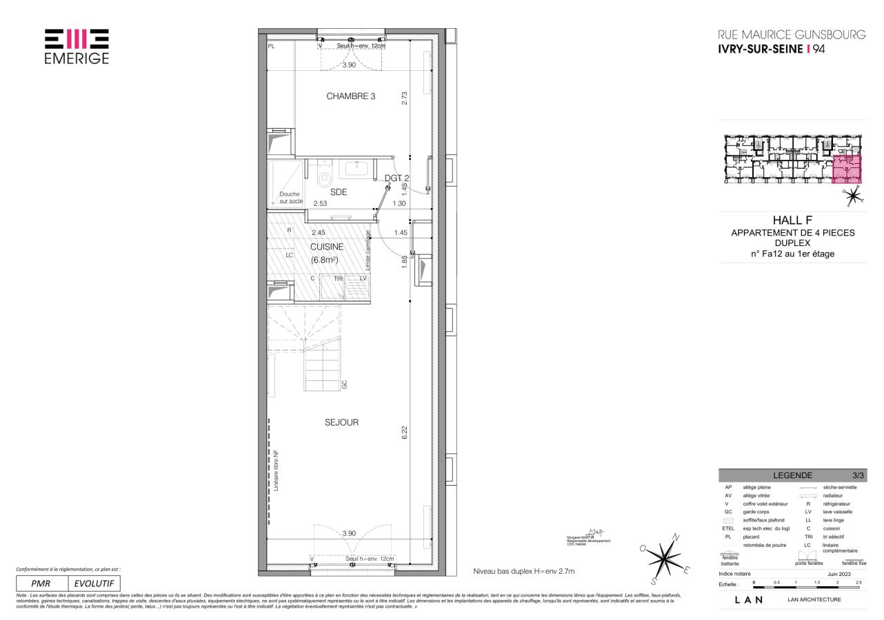 4 pièces - 1er étage - 90m² - 1 861,97 € - Photo #1