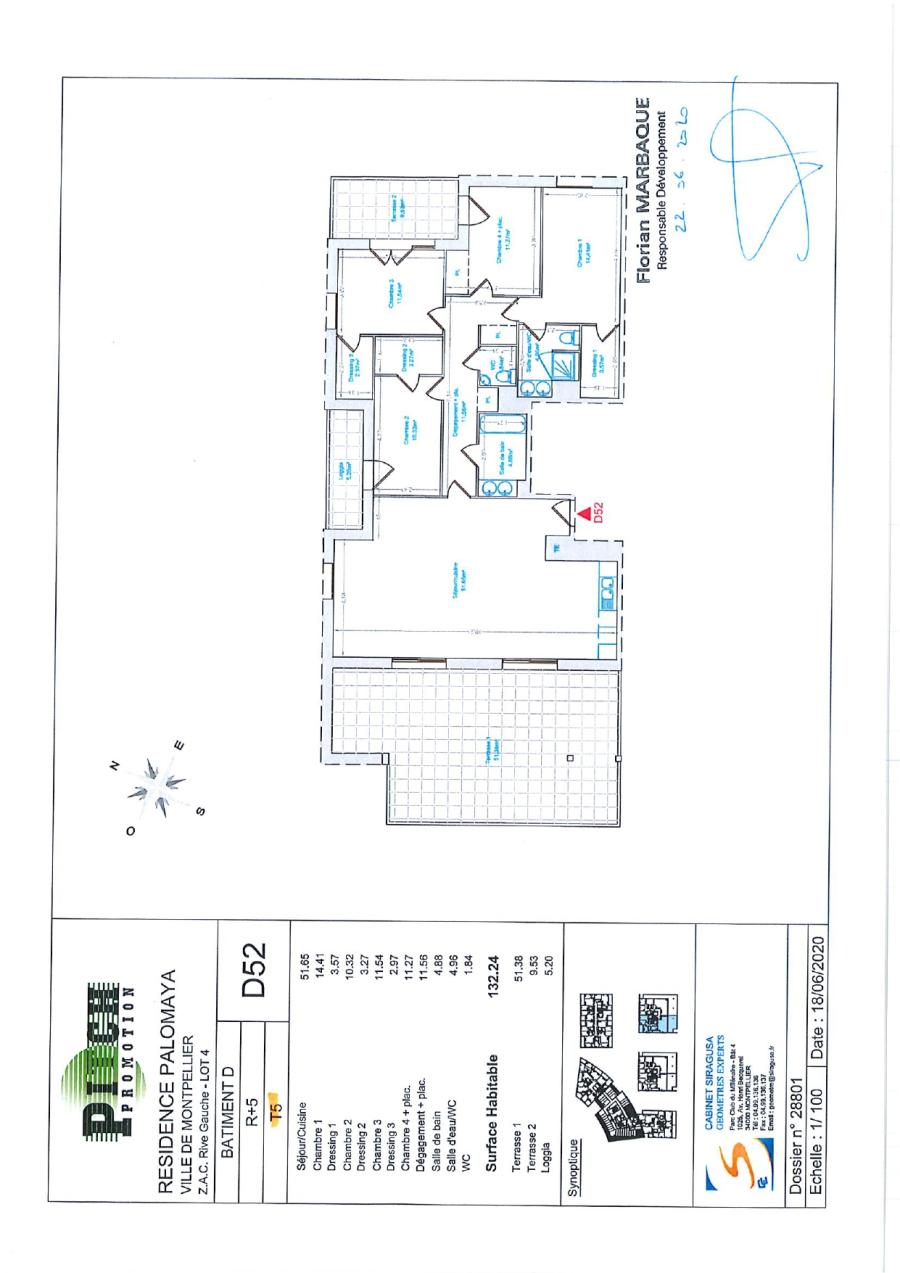 5 pièces - 5ème étage - 132m² - 1 906,55 € - Photo #1