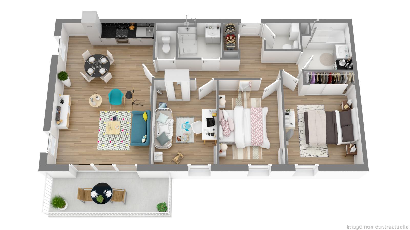 4 pièces - 1er étage - 81m² - 939,09 € - Photo #2