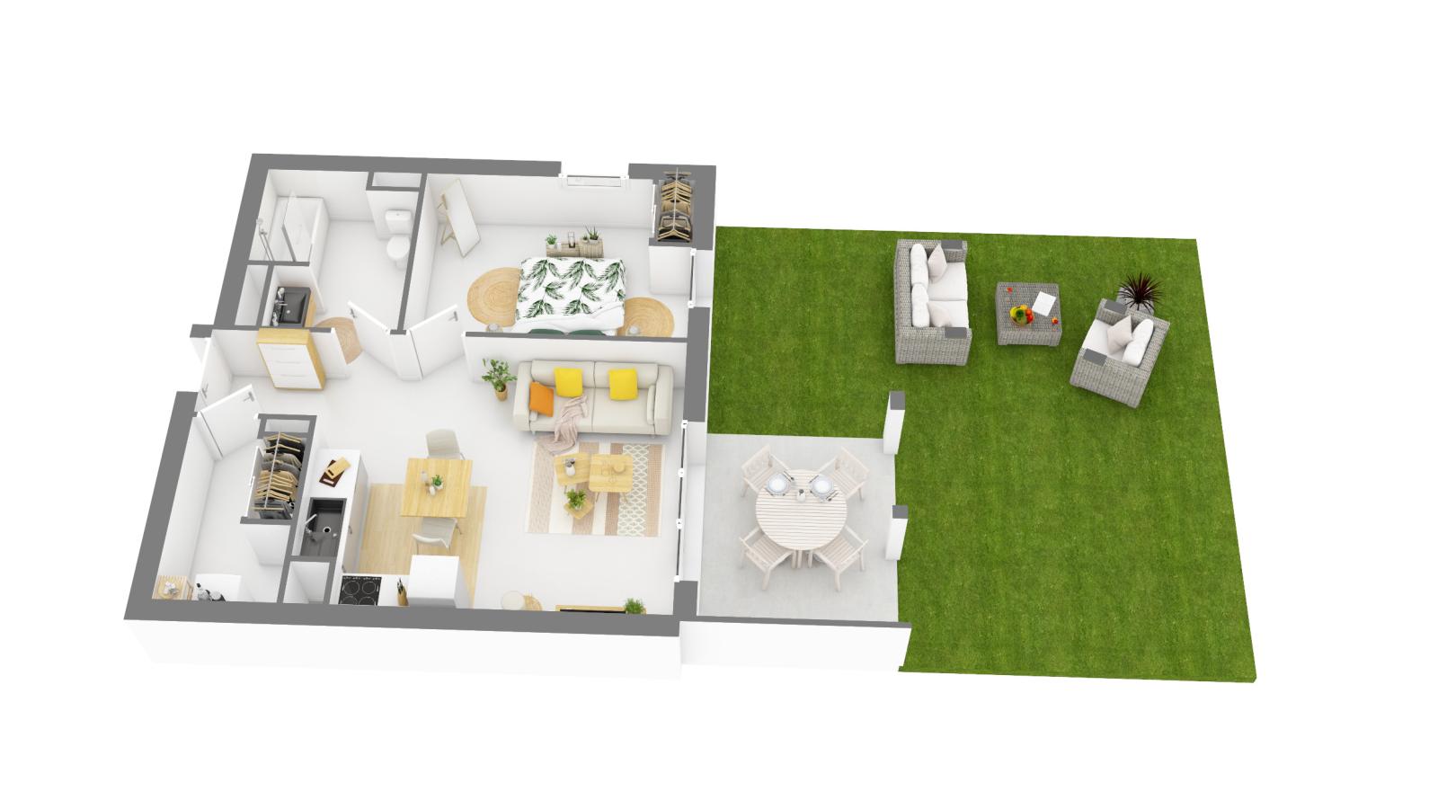2 pièces - RDC - 47m² - 695,47 € - Photo #0