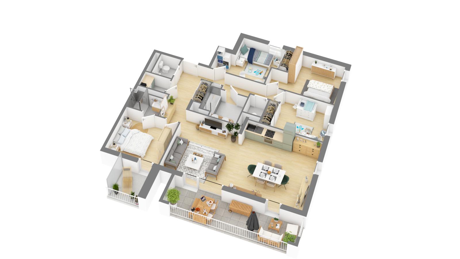5 pièces - 2ème étage - 109m² - 1 417,11 € - Photo #6