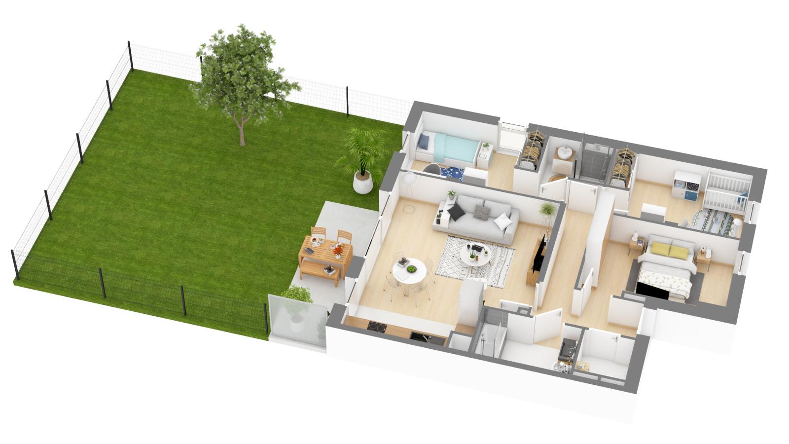 
																			4 pièces - 
																		RDC - 76m² - 210 200 € - Photo #2