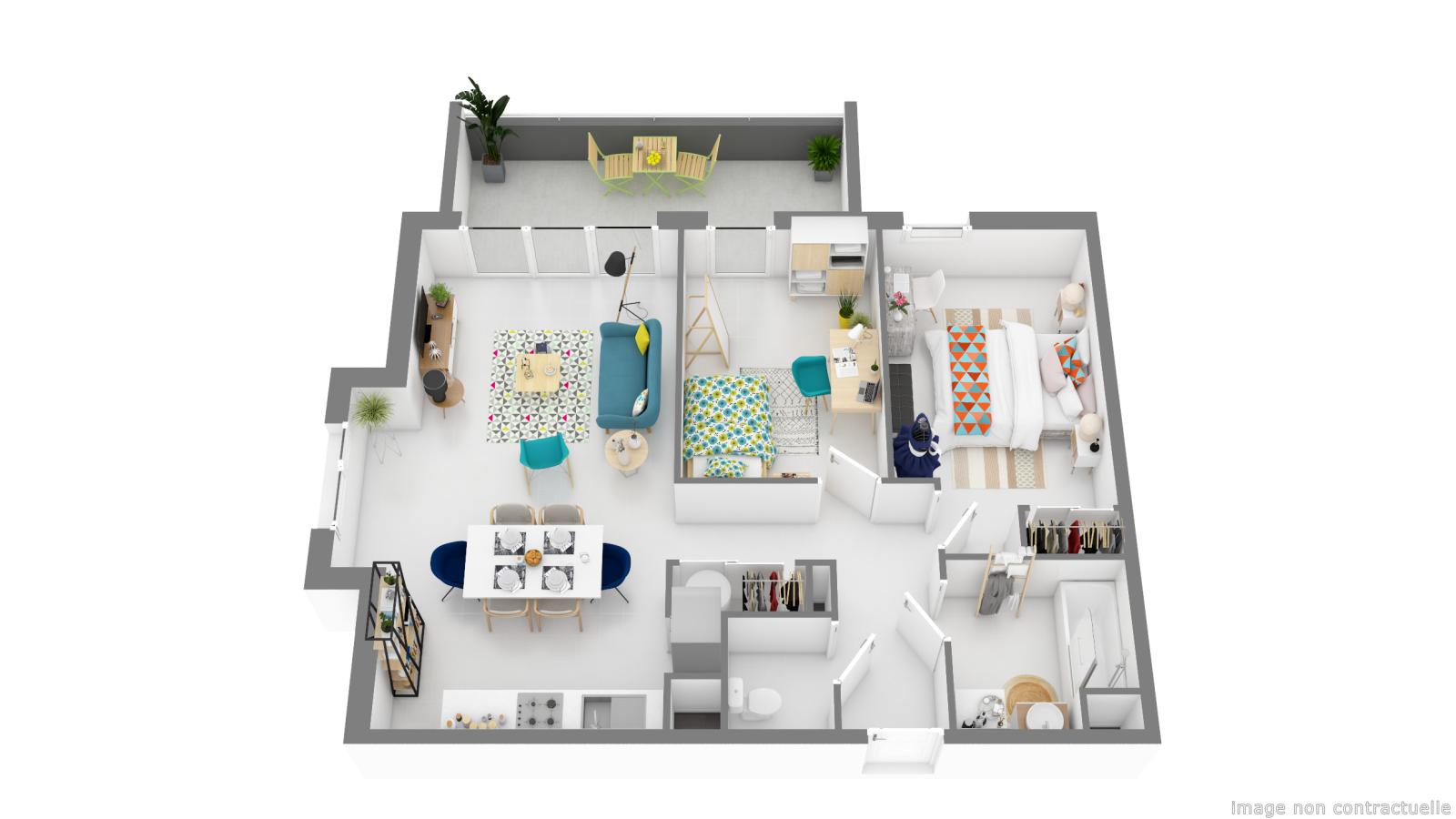 3 pièces - 2ème étage - 61m² - 1 011,24 € - Photo #4