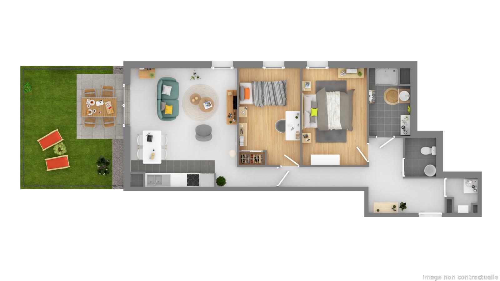 
																			3 pièces - 
																		RDC - 69m² - 816,91 € - Photo #1