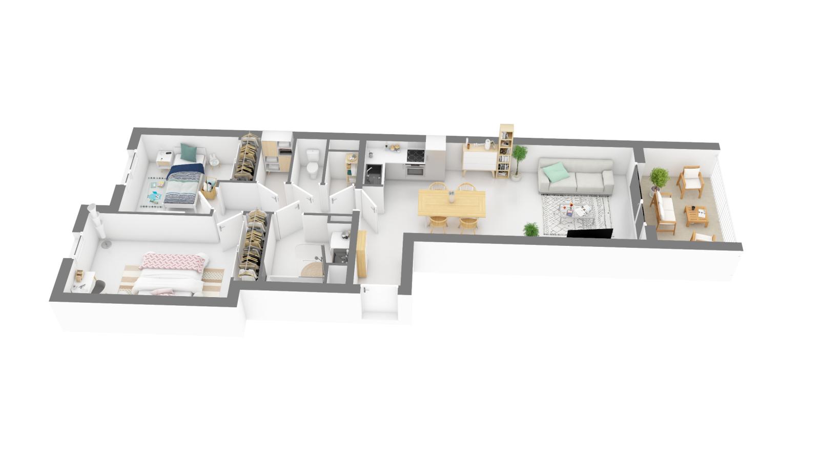 
																			3 pièces - 
																		2ème étage - 70m² - 1 045,44 € - Photo #5