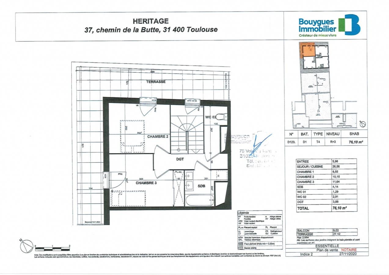 4 pièces - 2ème étage - 76m² - 928,60 € - Photo #4