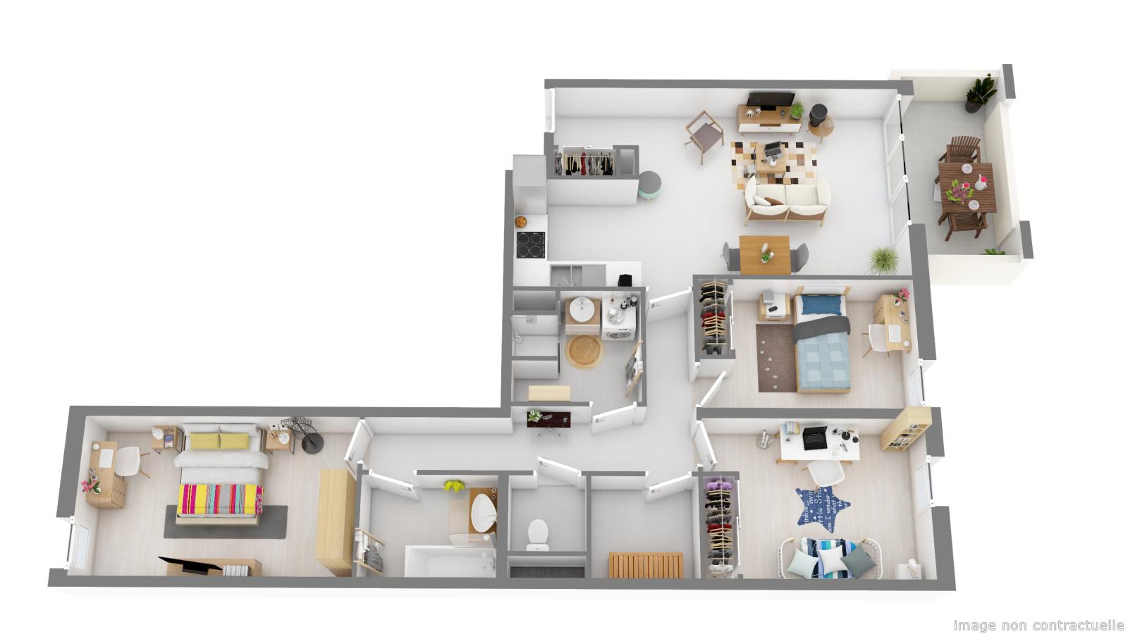 
																																							4 pièces - 
																																						1er étage - 89m² - 1 275,37 € - Photo #2