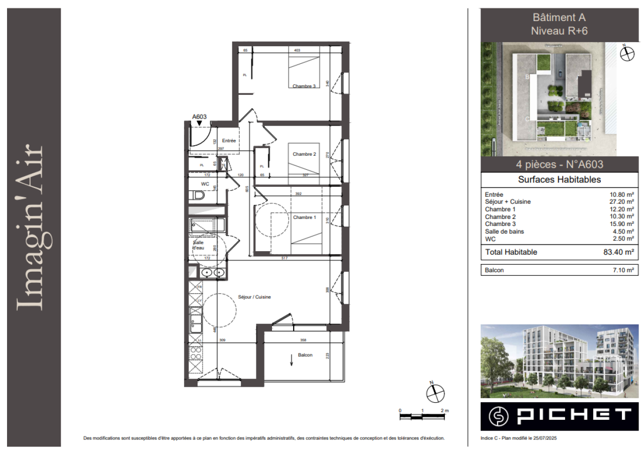 
																																							4 pièces - 
																																						6ème étage - 83m² - 1 220,48 € - Photo #1