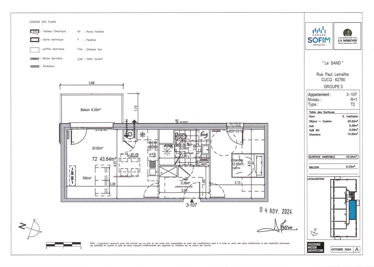2 pièces - 1er étage - 44m² - 669,13 € - Photo #1