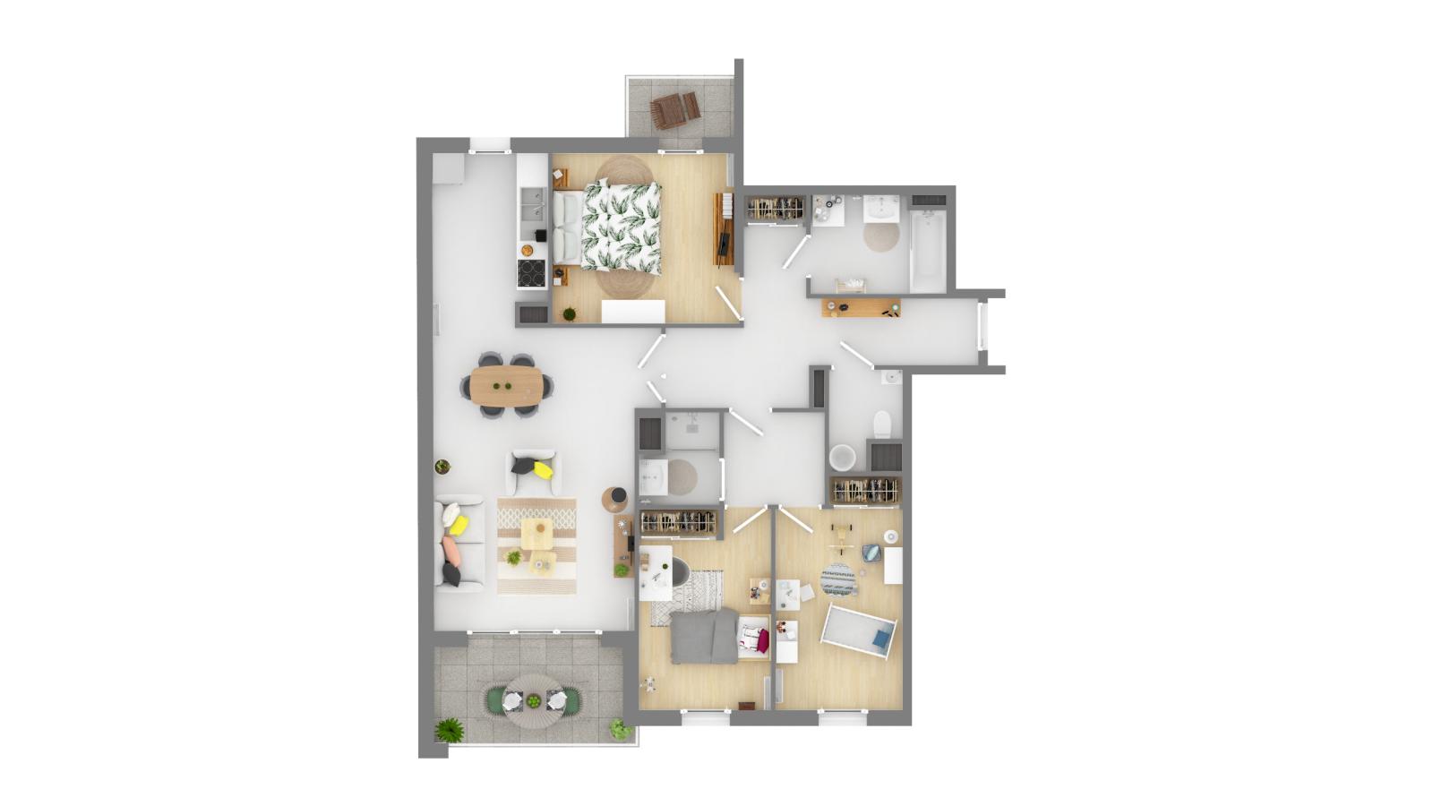 
																																							4 pièces - 
																																						4ème étage - 84m² - 1 438,00 € - Photo #1