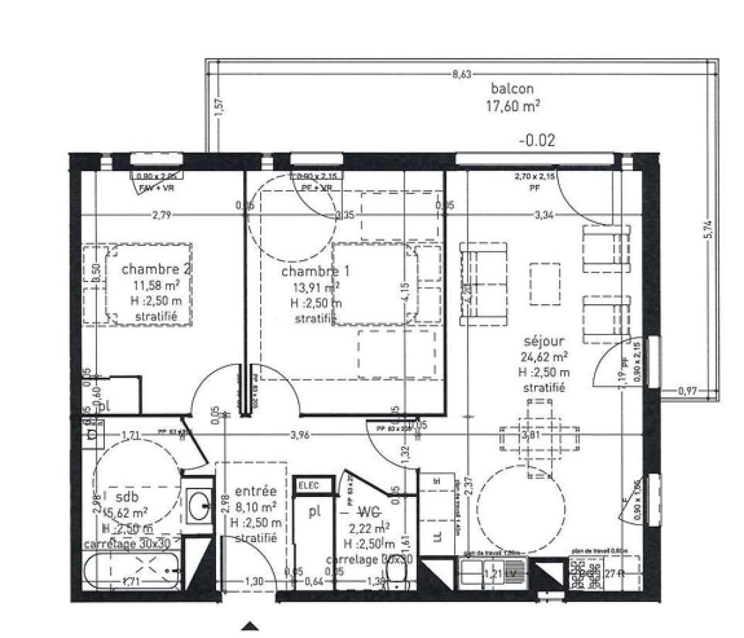
																			3 pièces - 
																		1er étage - 66m² - 747,07 € - Photo #5
