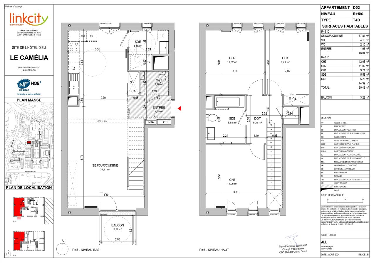 
																																							4 pièces - 
																																						5ème étage - 89m² - 1 142,46 € - Photo #1