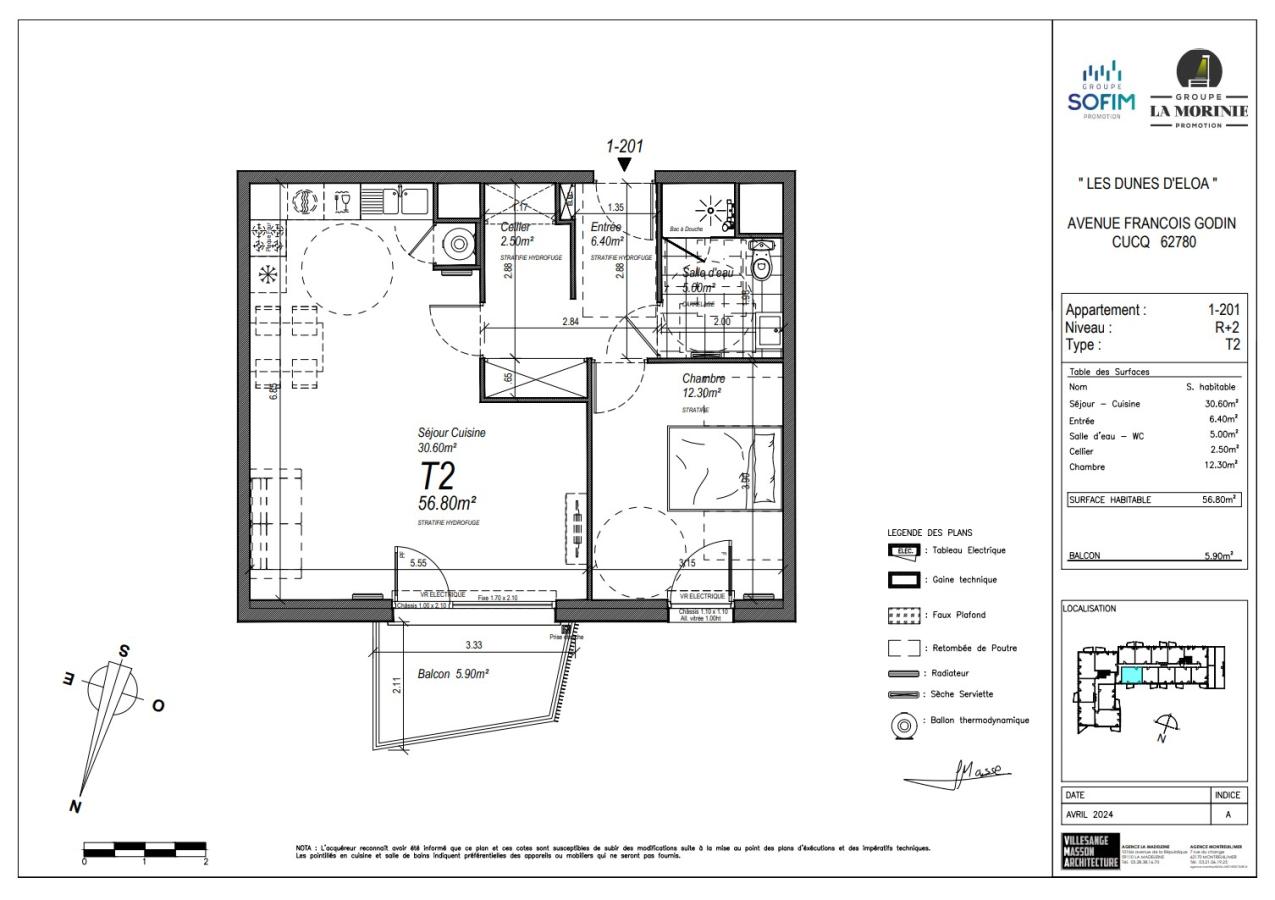 
																																							2 pièces - 
																																						2ème étage - 58m² - 796,17 € - Photo #1
