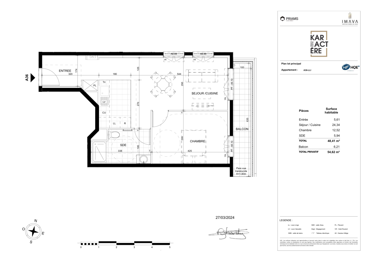2 pièces - 3ème étage - 48m² - 1 133,65 € - Photo #2