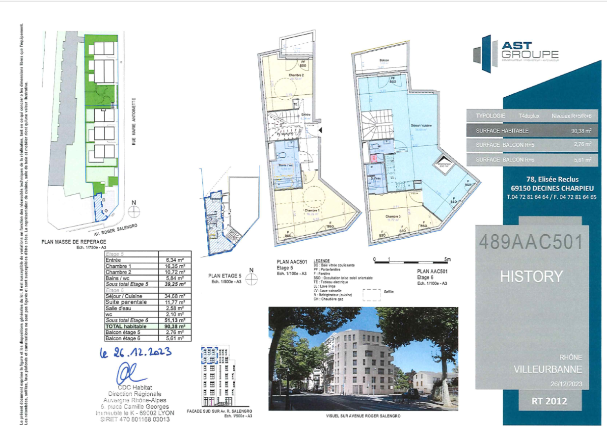 
																																							4 pièces - 
																																						5ème étage - 90m² - 1 181,56 € - Photo #1