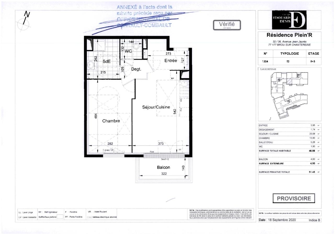 
																			2 pièces - 
																		3ème étage - 47m² - 992,82 € - Photo #0