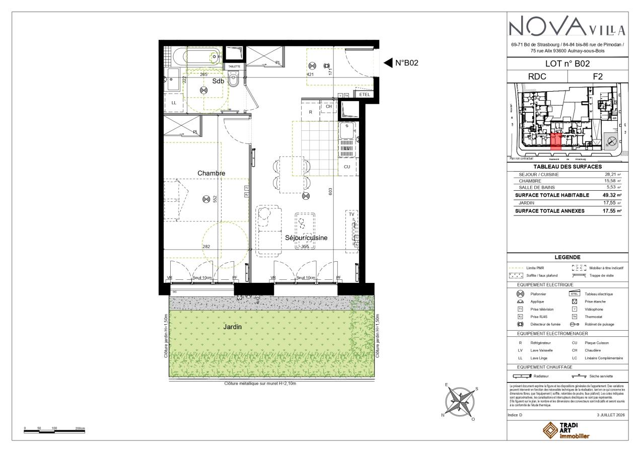 2 pièces - RDC - 49m² - 1 055,29 € - Photo #3